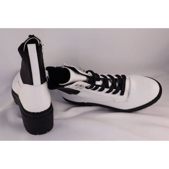 Indigo Rd Boots wilder women's combat white Faux leather lace-up chunky Size 9 - Picture 4 of 4